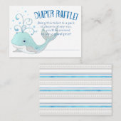 Diaper Raffle Whale Baby Dusche Little Boy Blue Begleitkarte (Vorne/Hinten)