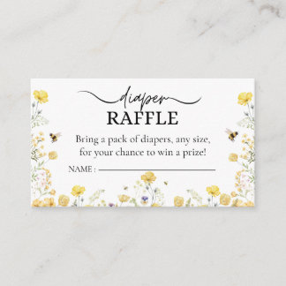 Diaper Raffle Wildblume Blumenhoney Biene Begleitkarte