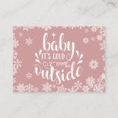 Diaper Raffle Winter Baby Shower Dusty Rose Pink Begleitkarte (Rückseite)