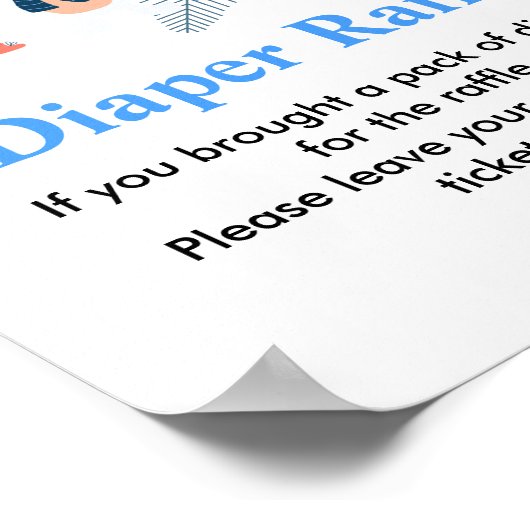 Diaper Raffle Winter Wunderland Pinguin Eisbär Poster (Ecke)