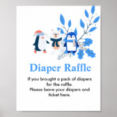 Diaper Raffle Winter Wunderland Pinguin Eisbär Poster (Vorne)