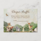 Diaper Raffle Woodland Forest Animals Begleitkarte (Vorderseite)