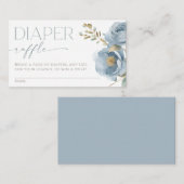 Diaper Tombola boho staubige blühende Rose Begleitkarte (Vorne/Hinten)