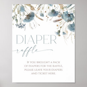 Diaper Tombola signiert rohe staubige blaue Wildbl Poster