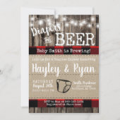 Diapers & Beer Buffalo Kariert Baby Couples Dusche Einladung (Vorderseite)