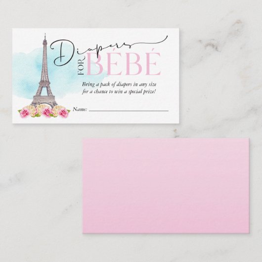 Diapers für die Beilage für Bébé-Windeln Visitenkarte (Vorne/Hinten)