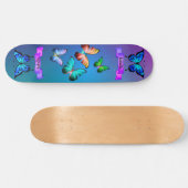 Diaphanous Butterfliegen Aqua Dragonfly Mandala S Skateboard (Horizontal)