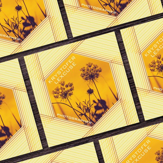 Diaphragm Hexagon Anpassbare Foto-Fotografen Quadratische Visitenkarte