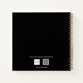 Diary Black Gold eleganter Skriptname Notizblock (Rückseite)