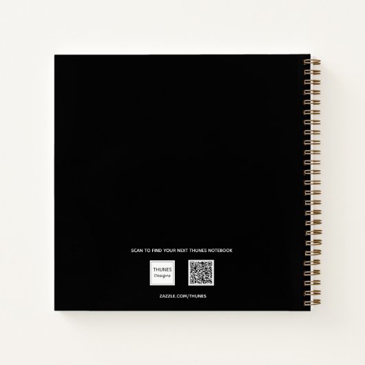 Diary Black Gold eleganter Skriptname Notizblock (Rückseite)