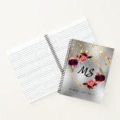 Diary silber floral burgundy monogram notizblock (Innenseite)