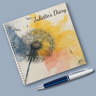 Diary Watercolor Dandelion Notizblock