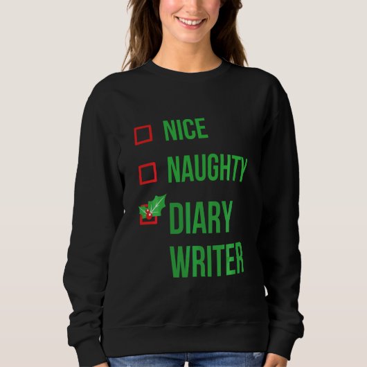 Diary Writer Funny Pajama Christmas Sweatshirt (Vorderseite)