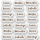 Dias de la semana winzige Latte Aufkleber (Vorderseite)