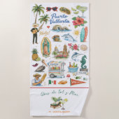 Días de Sol y Mar | Monogram Puerto Vallarta Strandtuch (Vorderseite)