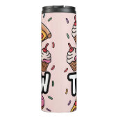 Diät beginnt morgen Umgeben von Essen Thermosbecher (Rückseite)