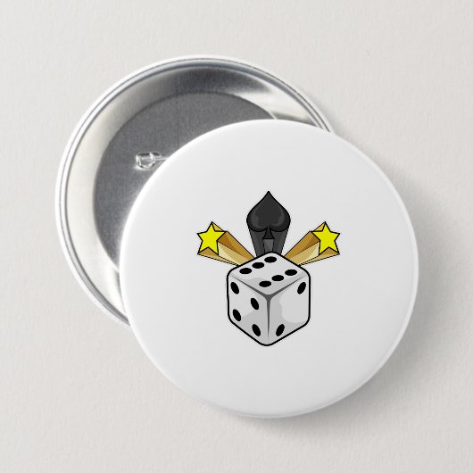 Diät im Poker mit Spades & Stars Button (Vorne & Hinten)