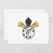 Diät im Poker mit Spades & Stars Postkarte (Vorne/Hinten)