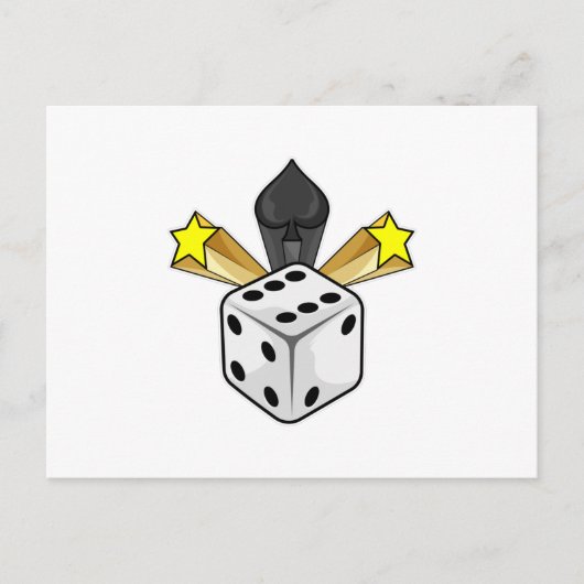 Diät im Poker mit Spades & Stars Postkarte (Vorderseite)