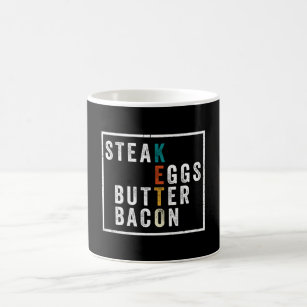 Diät Steak Ei Butter Bacon Kaffeetasse