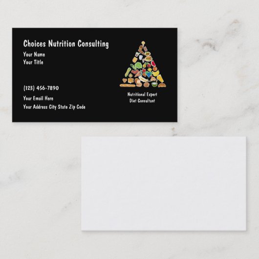 Diät und Nahrung Businesscards Visitenkarte (Vorne/Hinten)