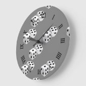 Diäten auf grauem Muster Große Wanduhr (Winkel)