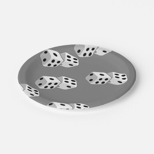 Diäten auf grauem Muster Pappteller (Schrägansicht)