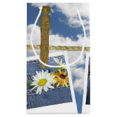 Diäten in blauer Tasche auf Wäscheleine Kleine Geschenktüte (Rückseite)