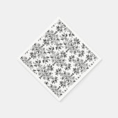 Diäten und Blätter Blumenkunst in Black Paper Serviette (Ecke)