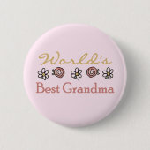 Diäten und Rose Weltbestes Grandma Button (Vorderseite)