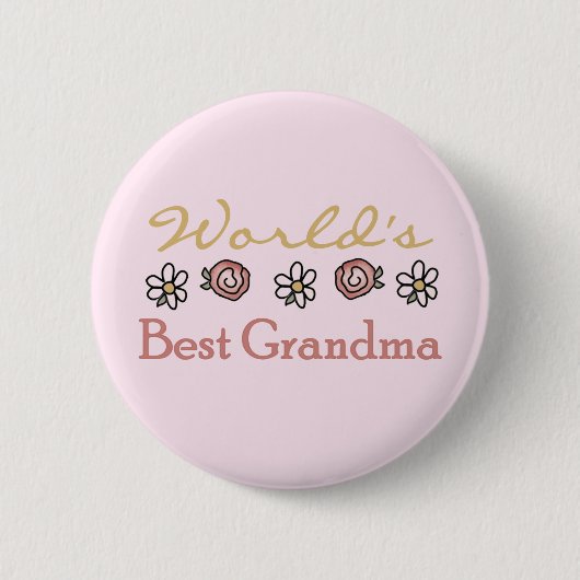 Diäten und Rose Weltbestes Grandma Button (Vorderseite)