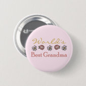 Diäten und Rose Weltbestes Grandma Button (Vorne & Hinten)