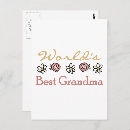 Diäten und Rose Weltbestes Grandma Postkarte (Vorne/Hinten)
