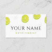 Diätetiker Ernährungsberaterin Green Limon Pattern Visitenkarte (Vorderseite)