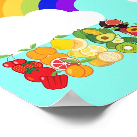 Diätetiker essen einen Regenbogen gesunde Früchte  Poster (Ecke)