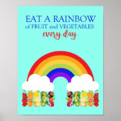 Diätetiker essen einen Regenbogen gesunde Früchte  Poster (Vorne)