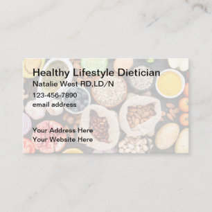Diätetiker Health Food Business Cards Visitenkarte