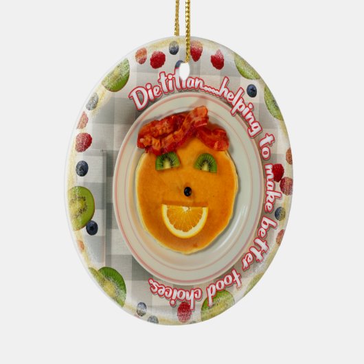 DIÄTETIKER-MOTTO-WEIHNACHTSverzierung - BESSERE Keramikornament (Rechts)