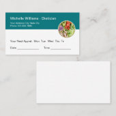 Diätetiker Nutritionist Ernennung Business Cards Terminkarte (Vorne/Hinten)