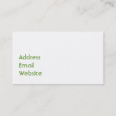 Diätetiker-Visitenkarte Visitenkarte (Rückseite)