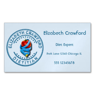 Diätetischer Dietologe Doktor mit Messband Magnetische Visitenkarte