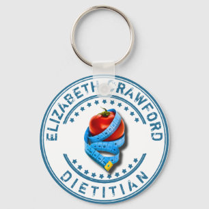 Diätetischer Dietologe Doktor mit Messband Schlüsselanhänger