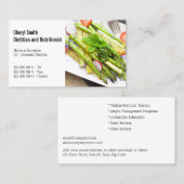 Diätetischer gesunder Spargelgartensalat Visitenkarte (Vorne/Hinten)