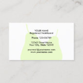 Diätetisches Logo für grüne Birnen Visitenkarte (Rückseite)