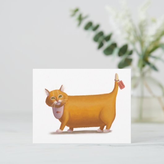 Diätfreie Katze Postkarte (Stehend Vorderseite)