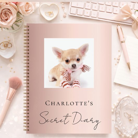 Diäthund Foto Rose Gold Notizblock