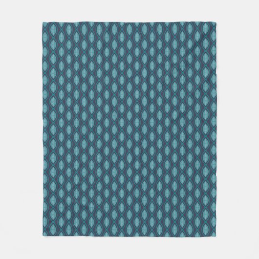 Diatom Algae Ogee Blue Fleece Blanket (Vorderseite)