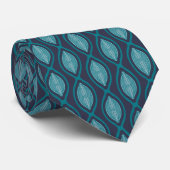 Diatom Ogee Pattern Blue Neck Tie Krawatte (Gerollt)
