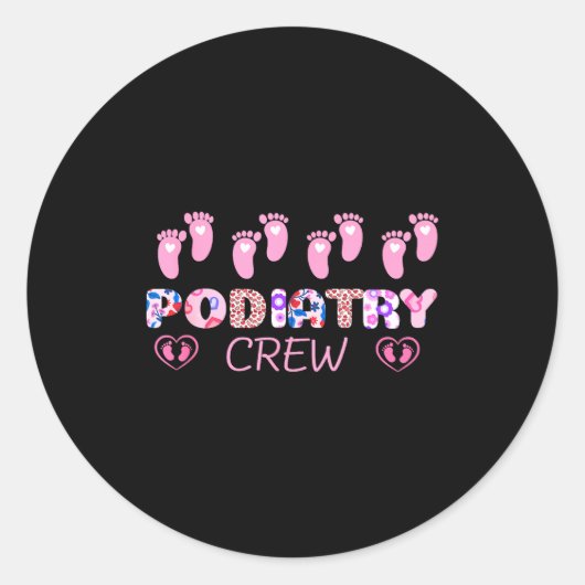 Diatry Crew Footprint Leopard Diatrist Valentine's Runder Aufkleber (Vorderseite)