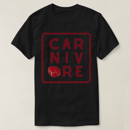 Diättexte von CARNIVORE mit Juicy Steak für Meate T-Shirt (Design vorne)